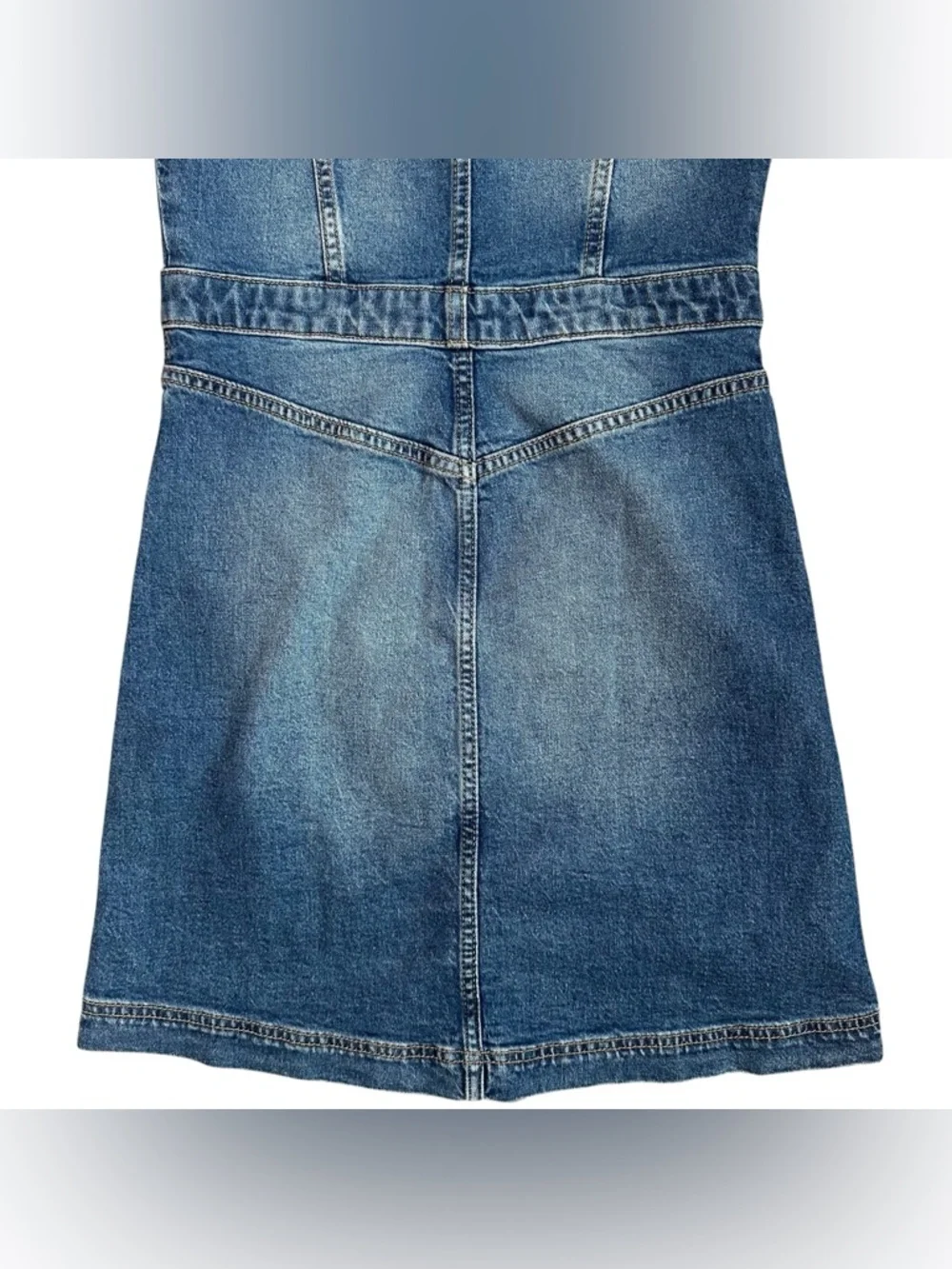 GAP Denim Skirt Overalls Skirtall Medium Wash Button Up Dress Size Girls XL